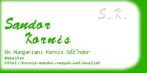 sandor kornis business card